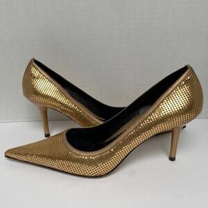 Vintage Jessica Bennett Gold Pointed Toe Pumps